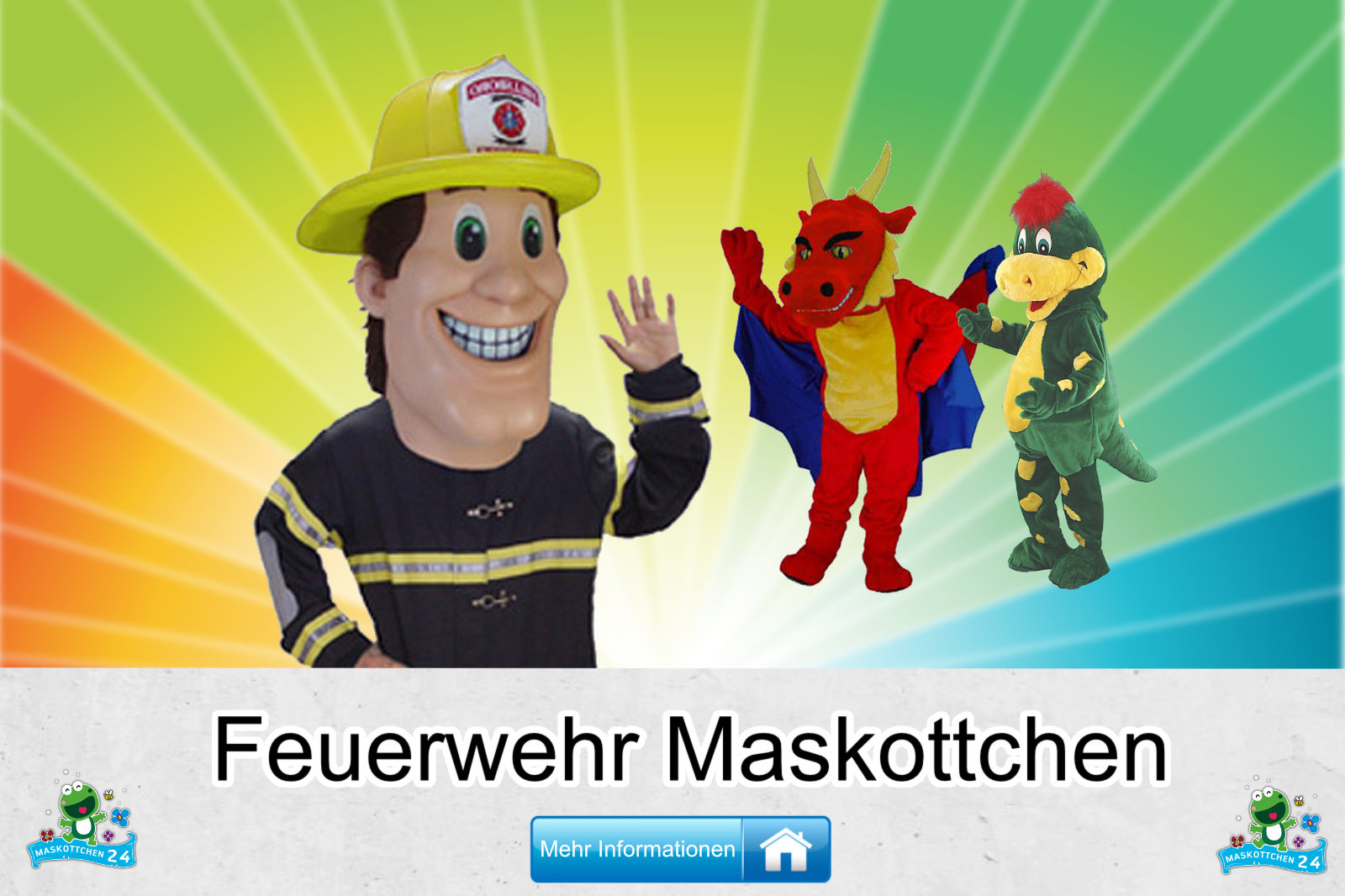 Feuerwehr Kostüme Maskottchen Herstellung Firma günstig kaufen