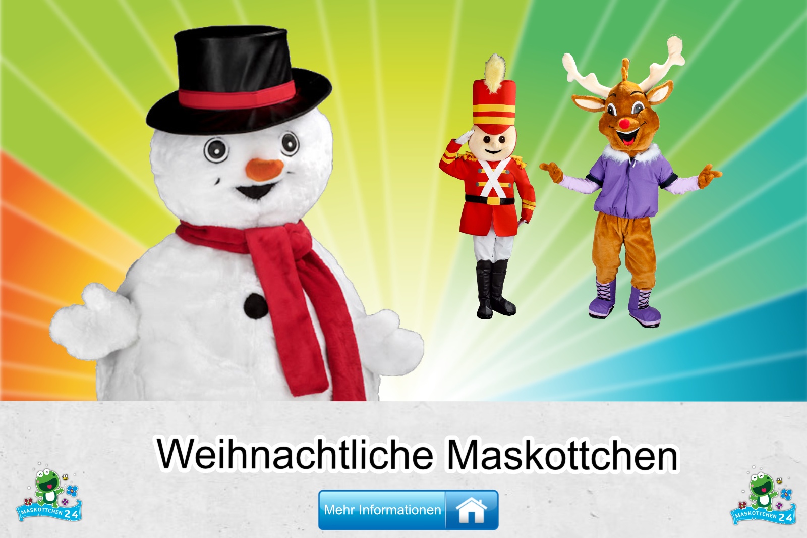 Weihnachtliche-Kostueme-Maskottchen-Karneval-Produktion-Lauffiguren